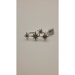 Torrid Celestial Starburst Ring Silver Tone Rhinestone Multi Finger Statement...